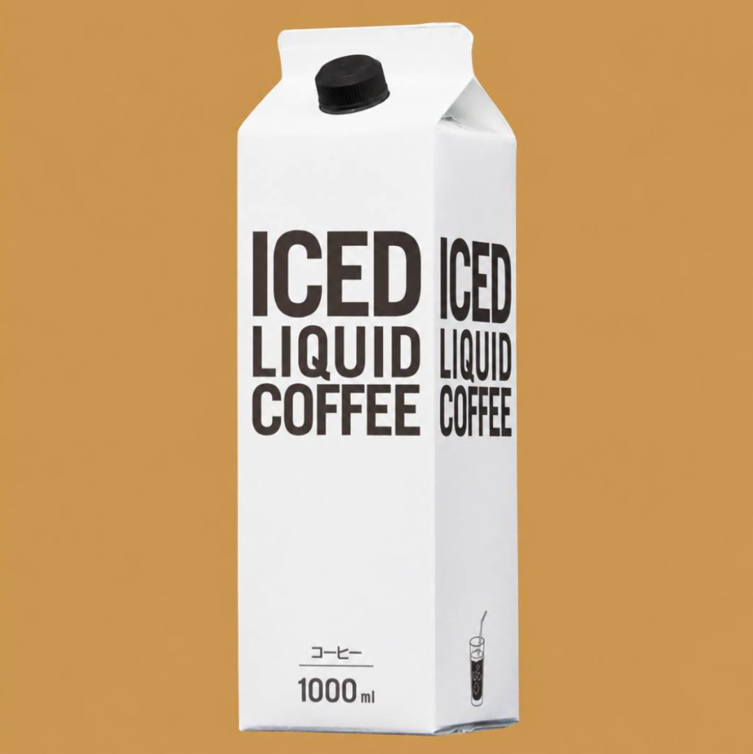 リキッドアイスコーヒー 紙パック ロゴ入り ブラックキャップ